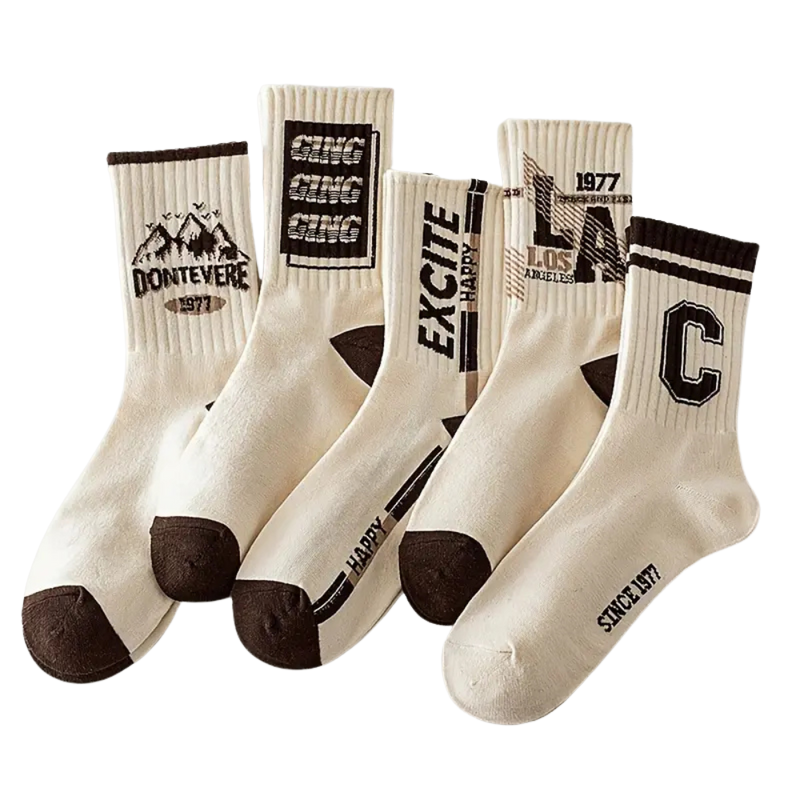 Echoes of 1977 Retro Crew Socks – 5 Pairs