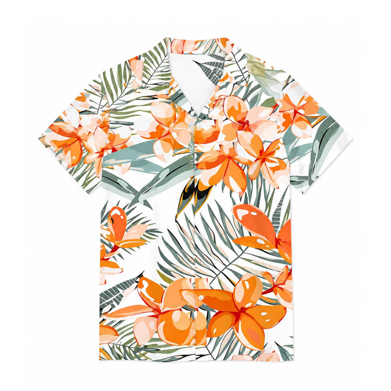 Tropical Hawaiian Plant Patterns Button Up Shirt