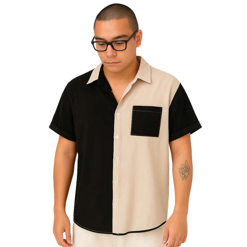 Retro Noir Color block Shirt