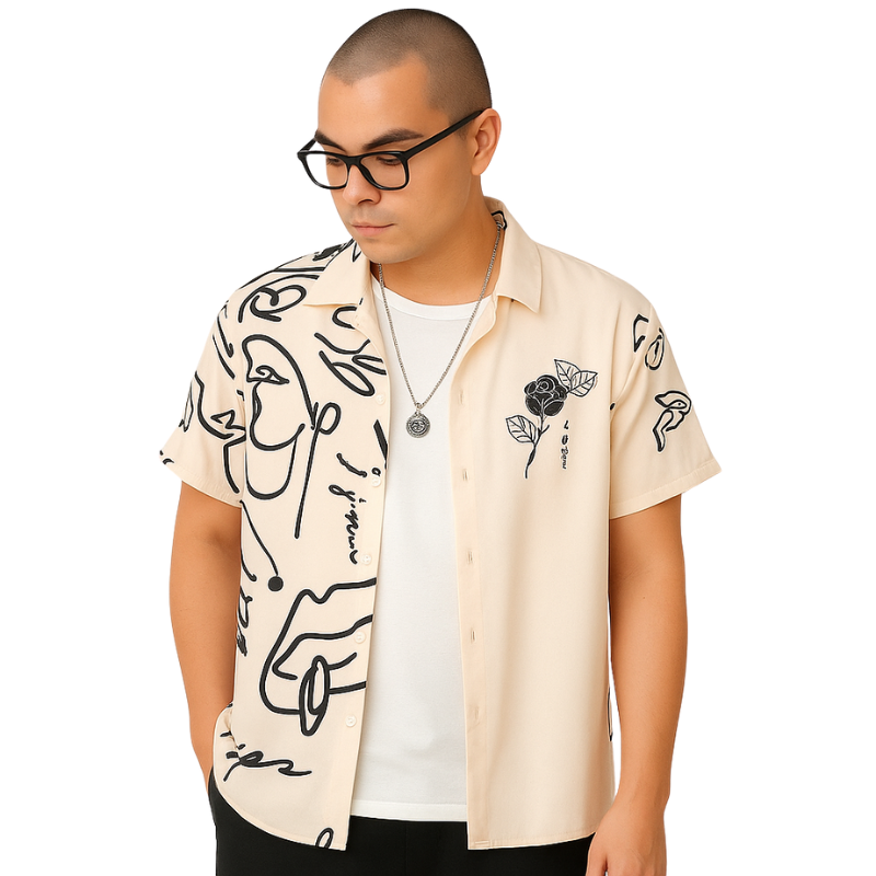Ink & Petals Abstract Print Shirt