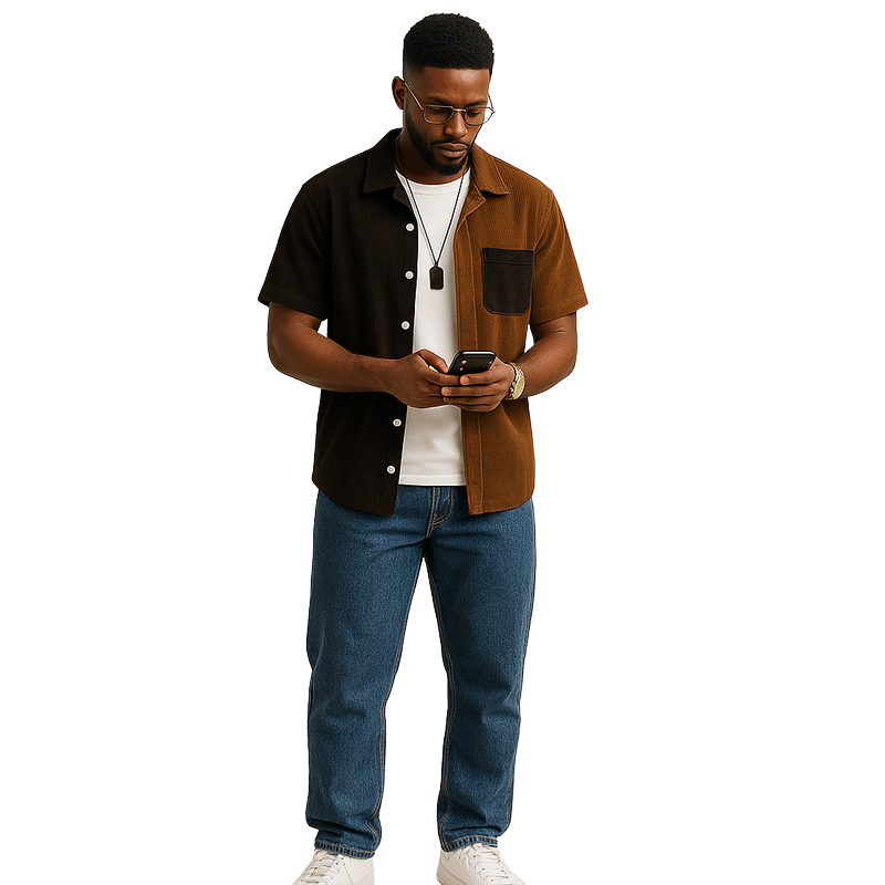 Two-Tone Corduroy Classic Shirt