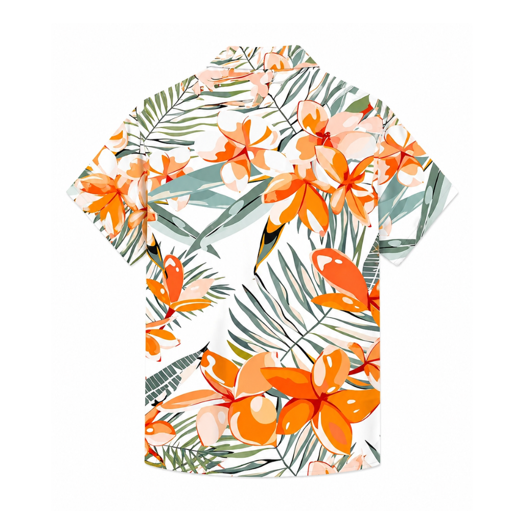 Tropical Hawaiian Plant Patterns Button Up Shirt