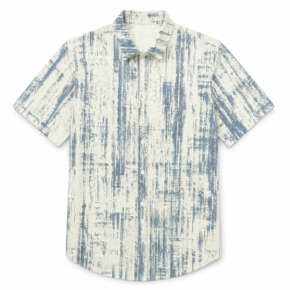 Hawaiian Men's Casual Print Button-Up Shirt