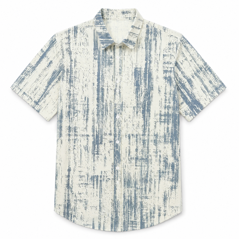 Hawaiian Men's Casual Print Button-Up Shirt