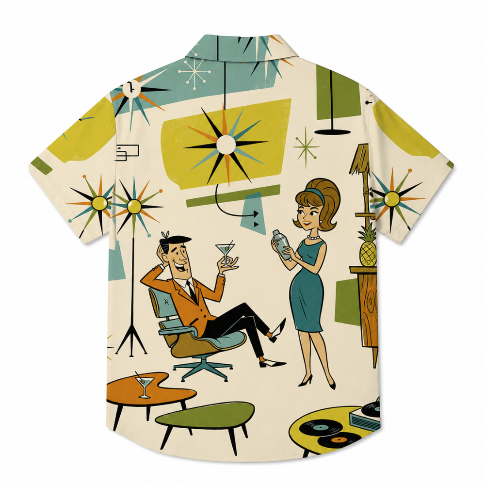 Vintage Medieval Geometric Print Hawaiian Shirt