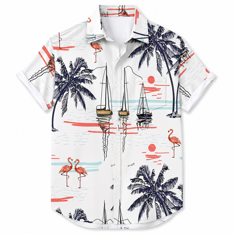 Casual Summer Printed Button-Up Shirt