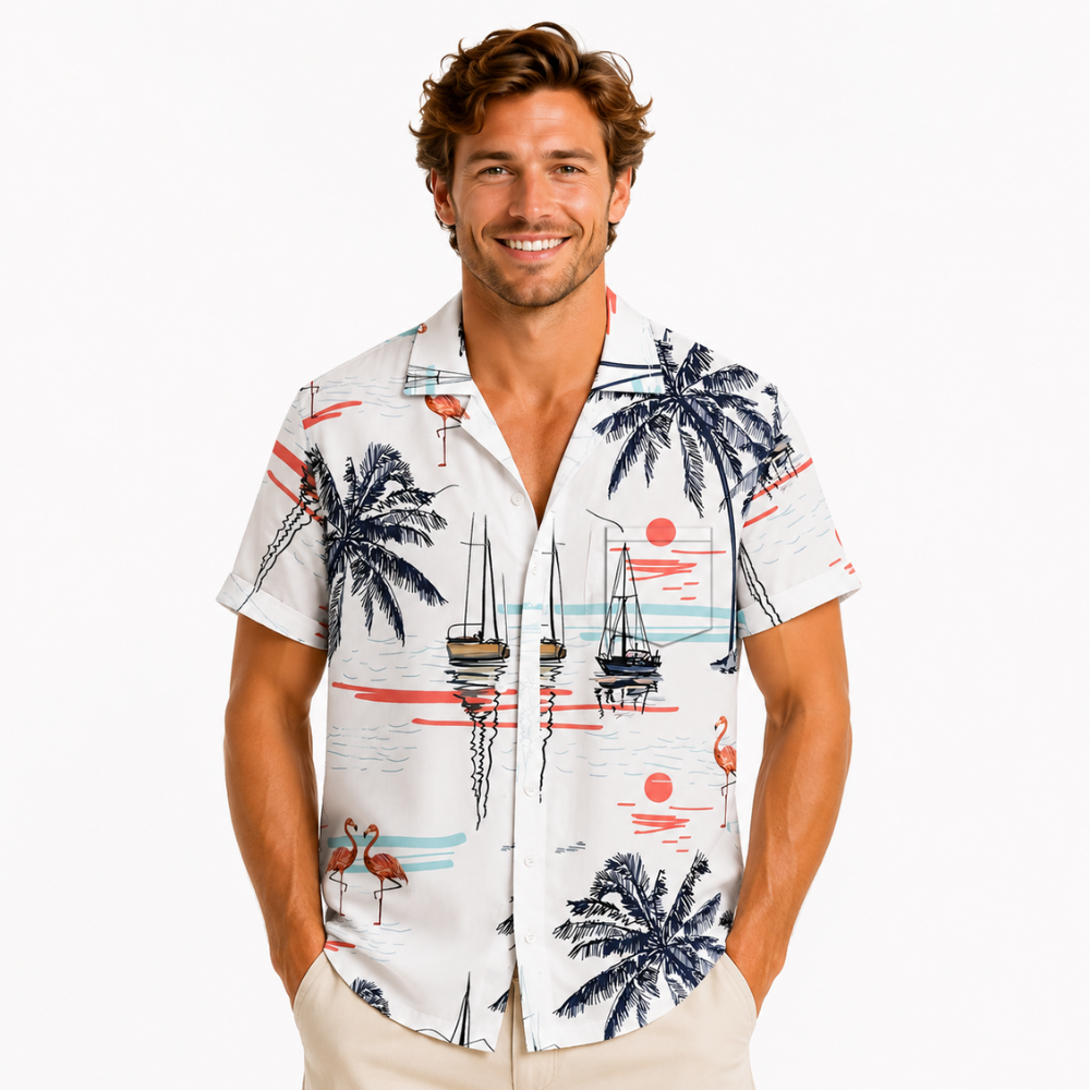 Casual Summer Printed Button-Up Shirt