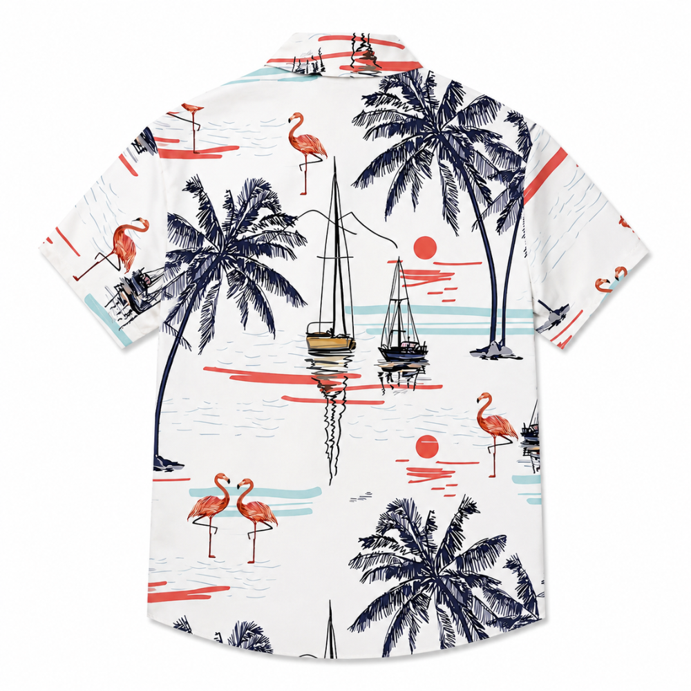 Casual Summer Printed Button-Up Shirt