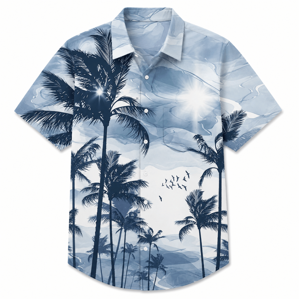 Coconut Tree Beach Button-Up Shirt
