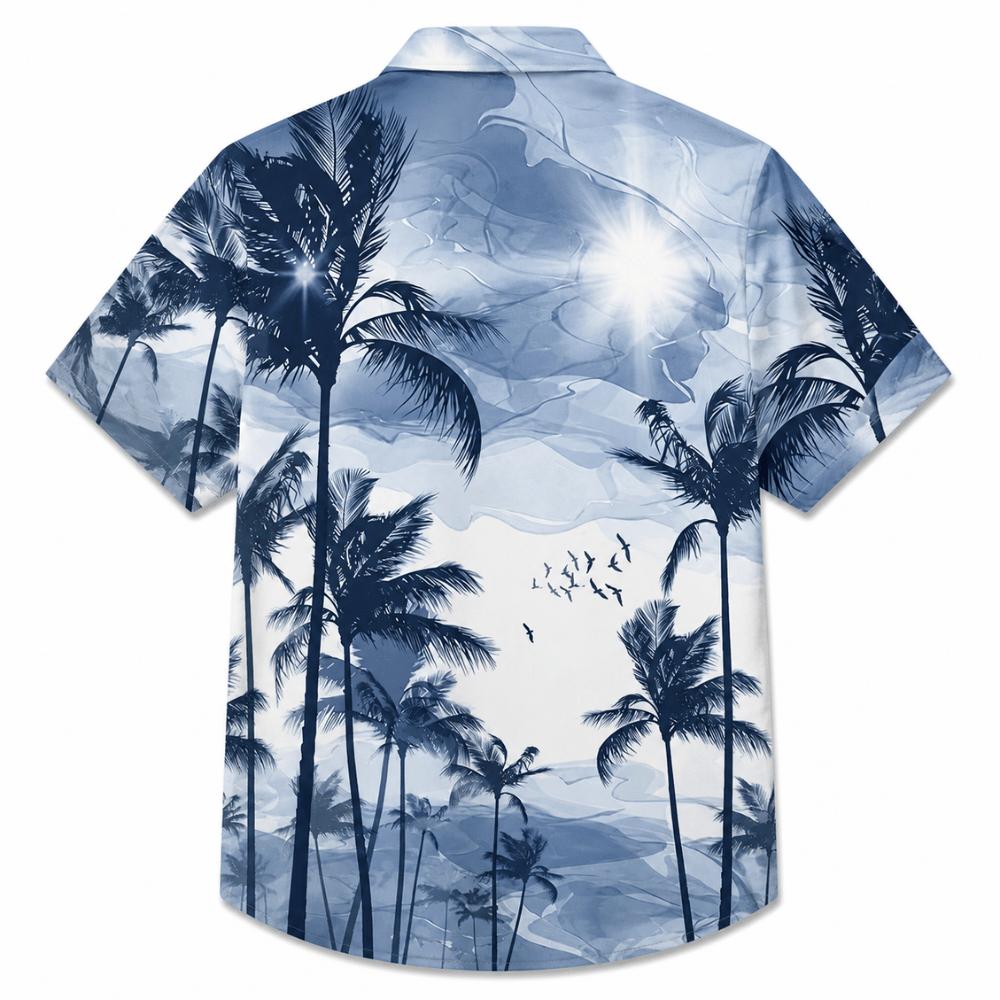 Coconut Tree Beach Button-Up Shirt