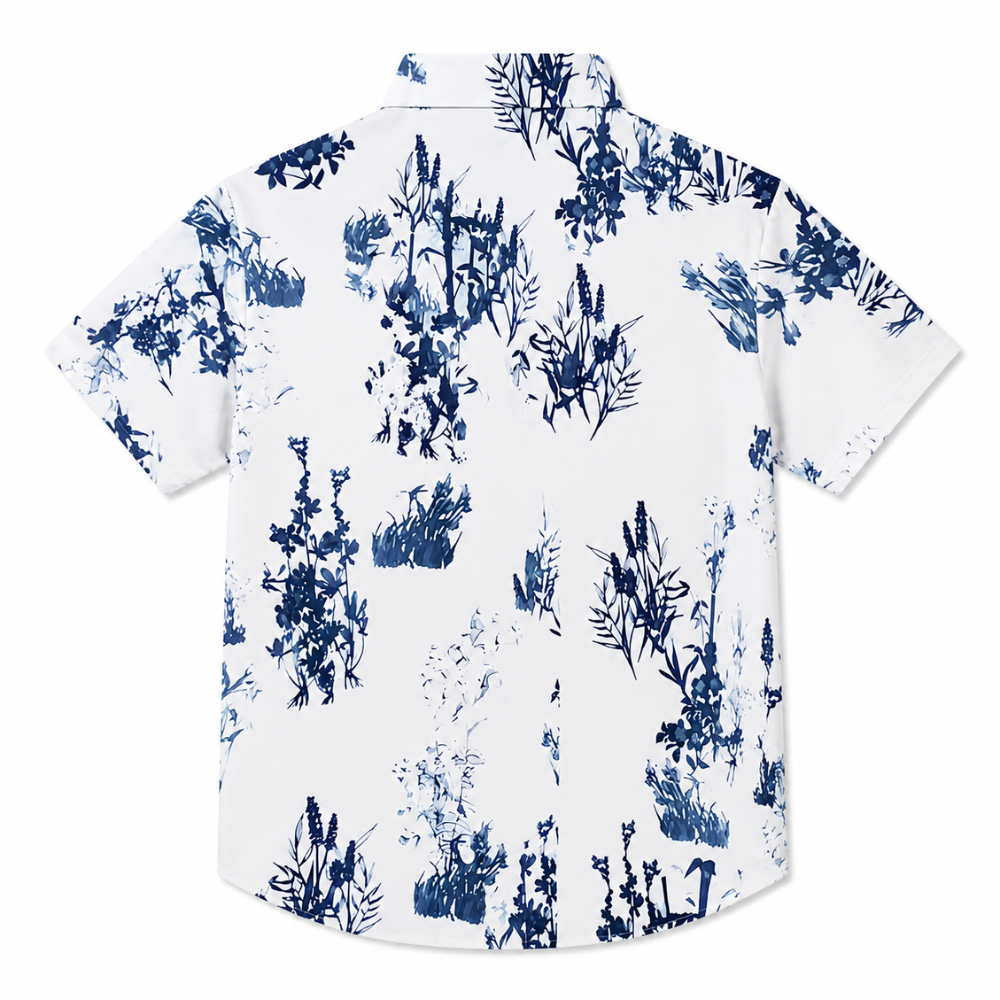 Tropical Floral Print Hawaiian Summer Shirt