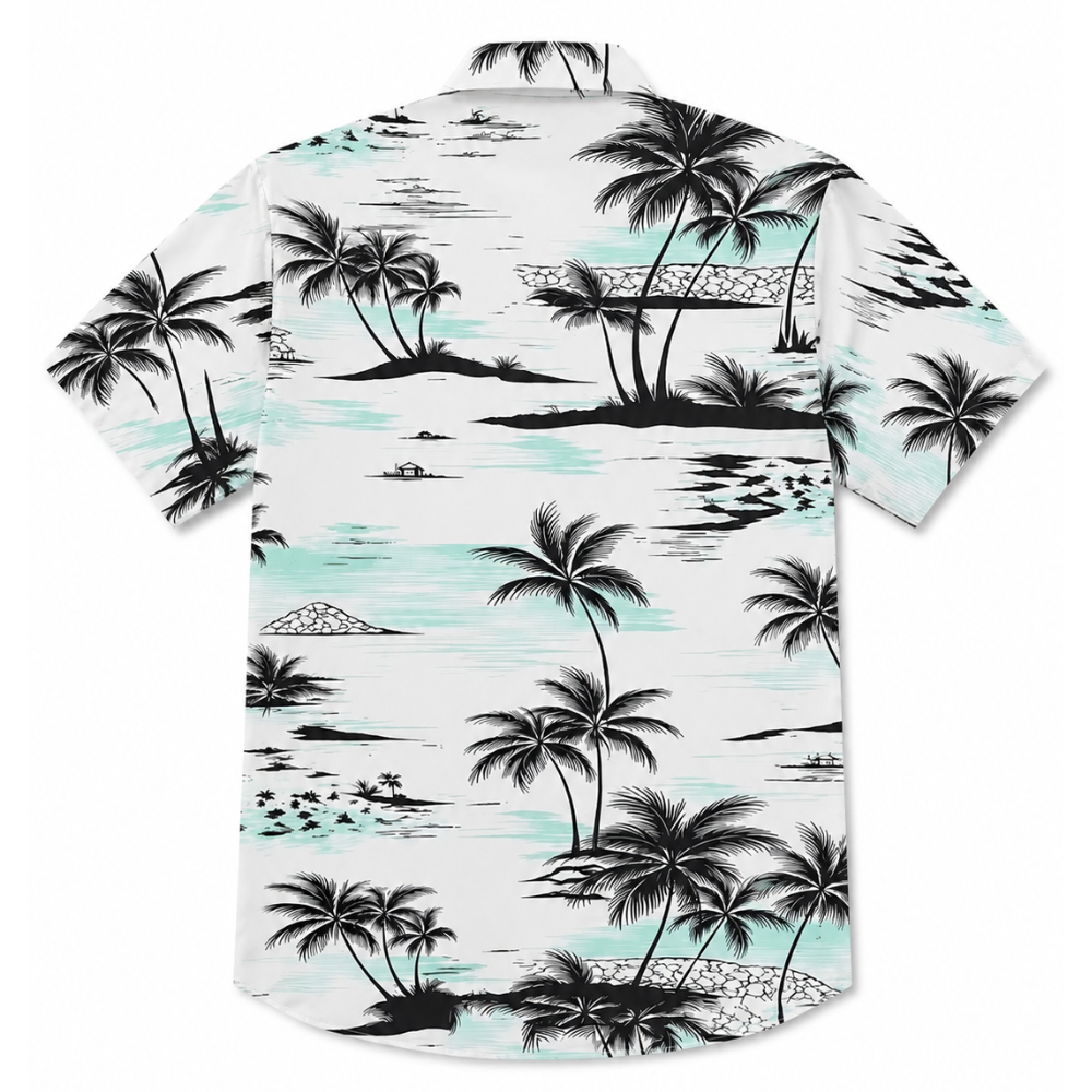 Hawaiian Style Short Sleeve Button-Up Shirt