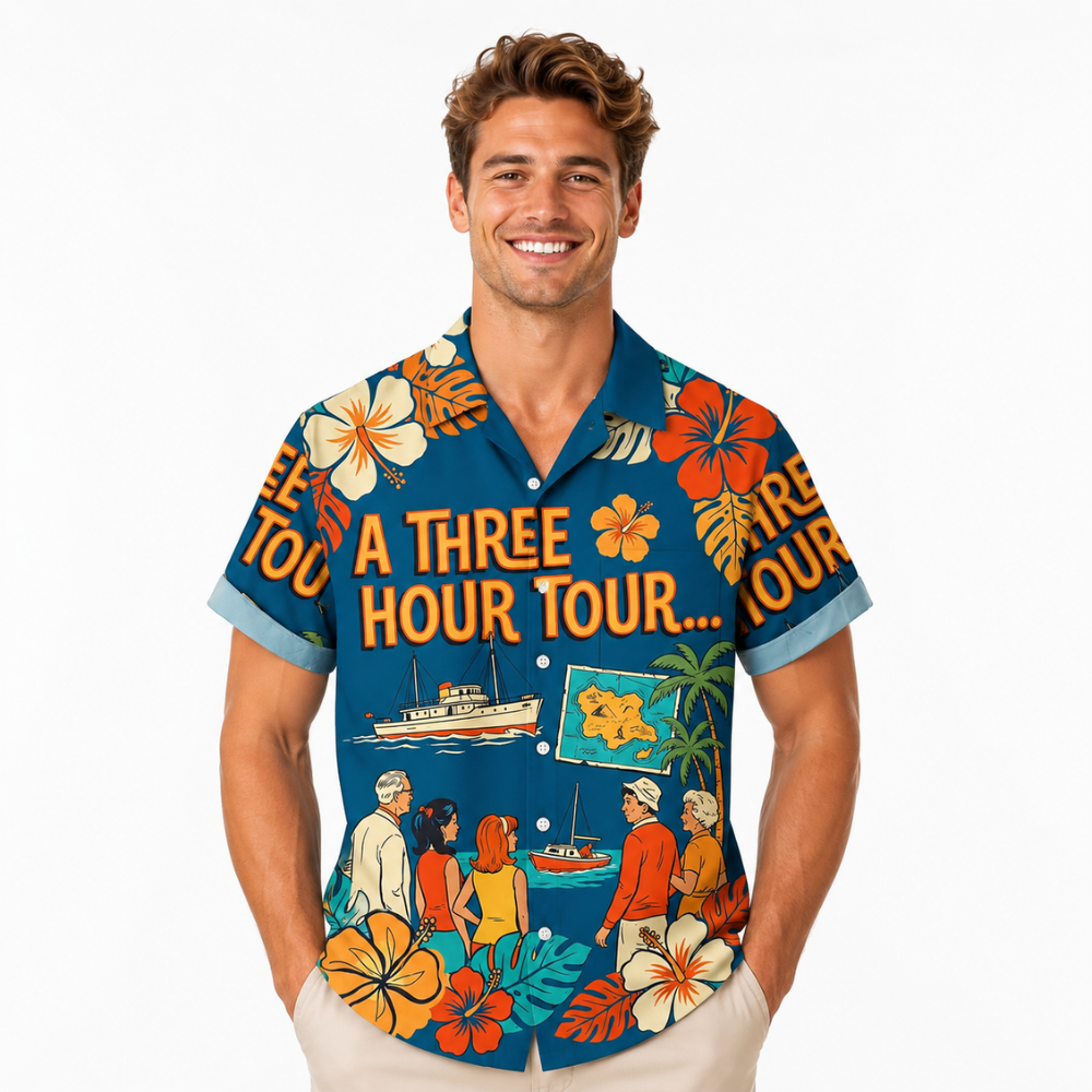 Floral Print Button-Up Hawaiian Shirt