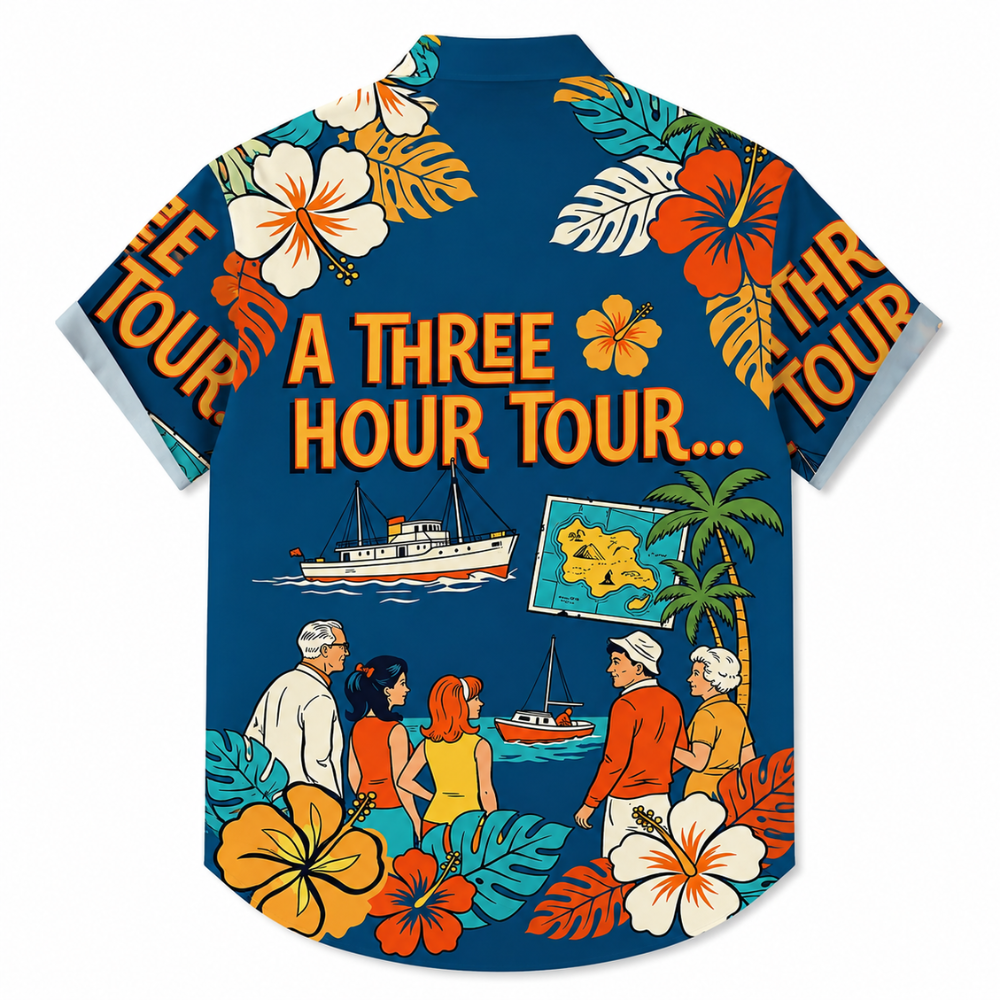 Floral Print Button-Up Hawaiian Shirt