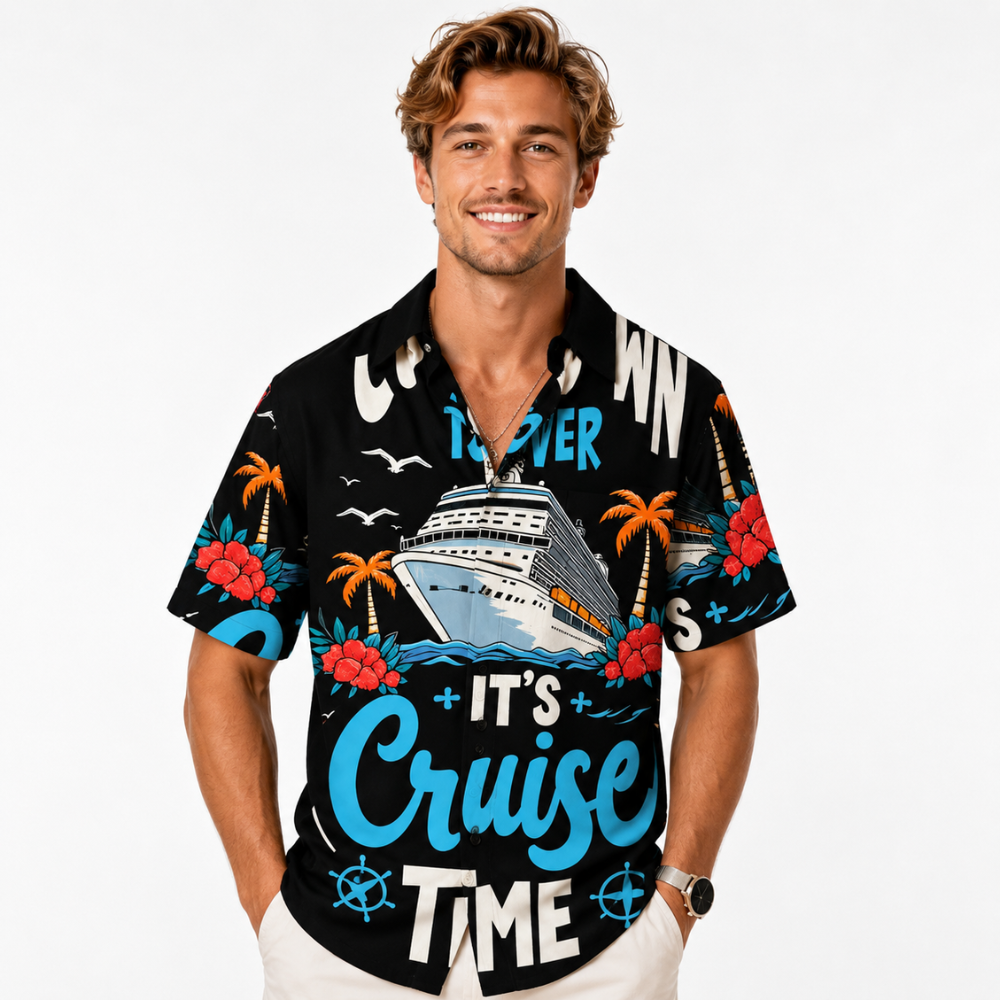 Tropical Cruise Button-Up Hawaiian Shirt
