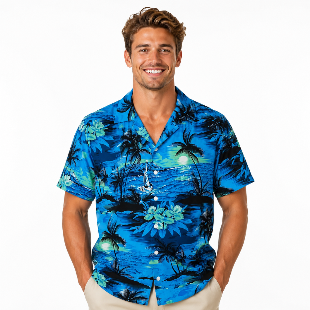 Minimal Beach Style Summer Button-Up Shirt