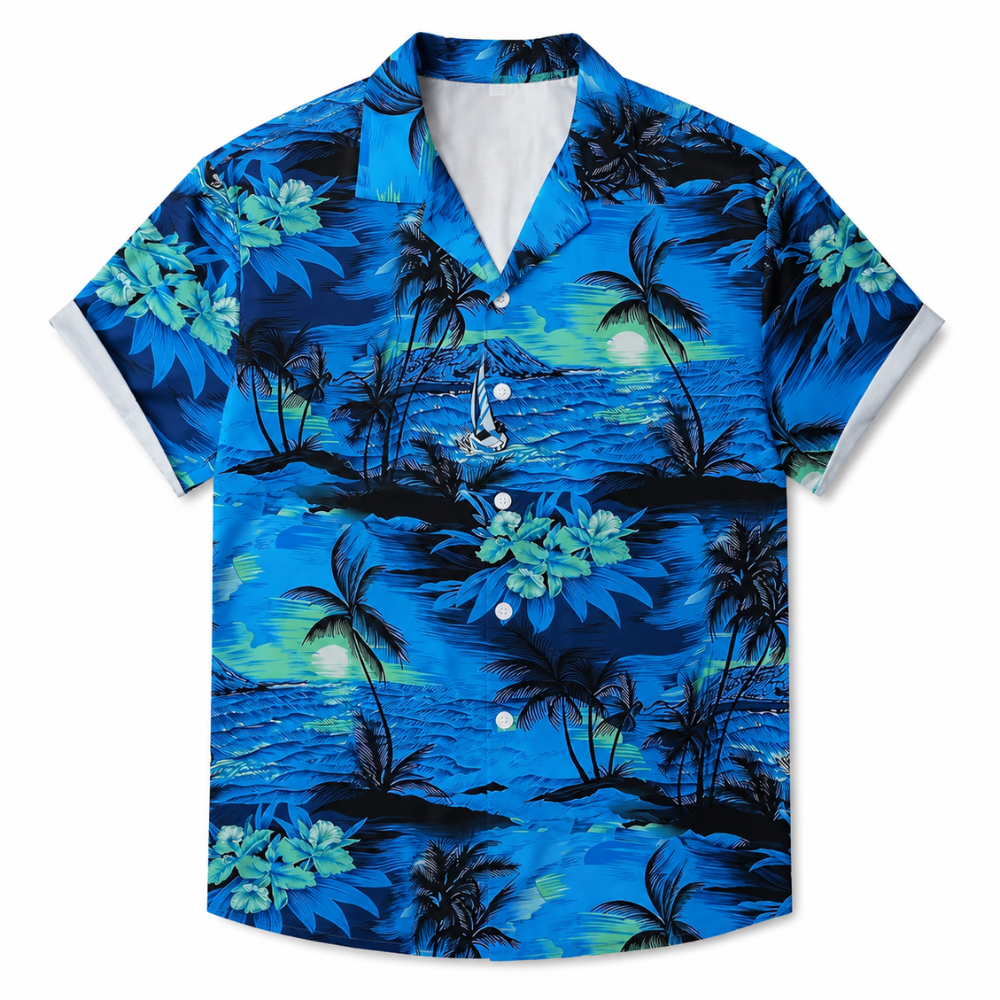 Minimal Beach Style Summer Button-Up Shirt