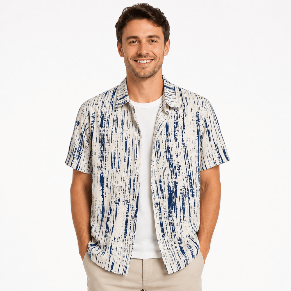 Tie-Dye Print Hawaiian Summer Shirt