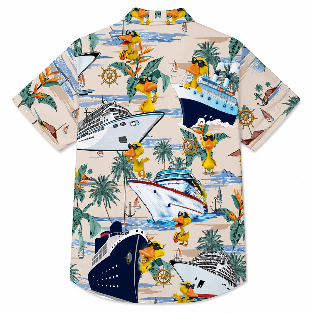 Duck Print Tropical Cruise Button Shirt