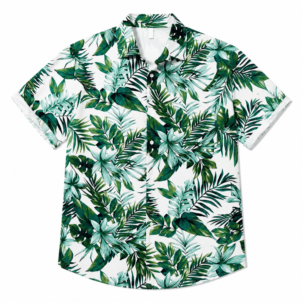 Tropical Leaf Hawaiian Beach Shirt