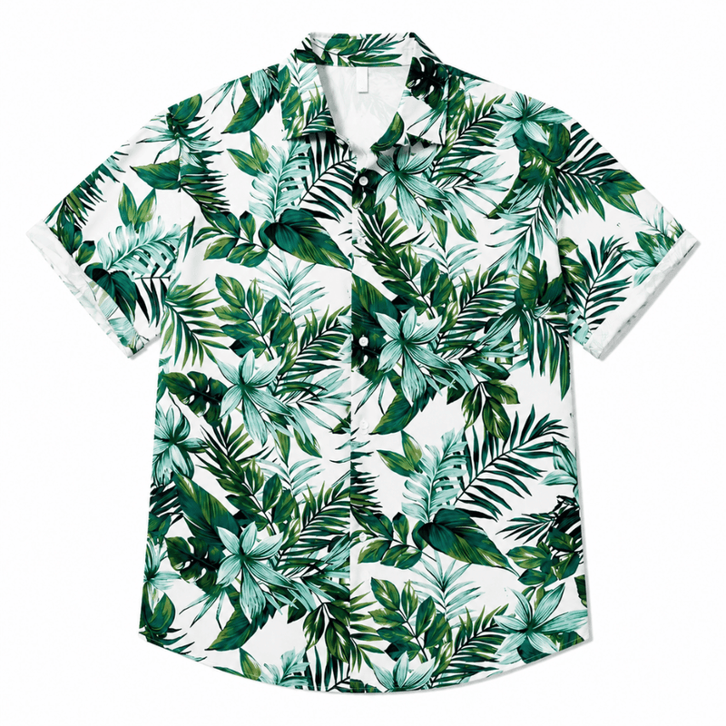 Tropical Leaf Hawaiian Beach Shirt