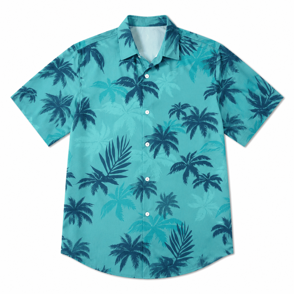 3D Plant Print Beach Shirt
