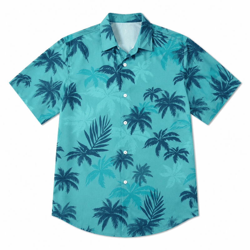 3D Plant Print Beach Shirt