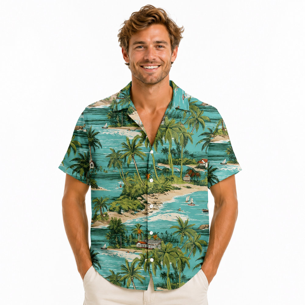 3D Tropical Print Casual Hawaiian Street Shirt