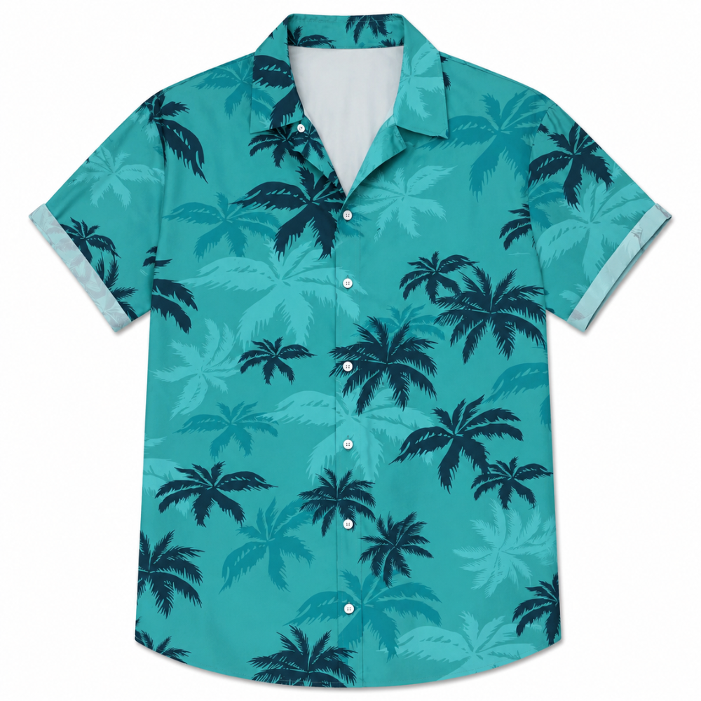 Coconut Tree Summer Casual Button Shirt