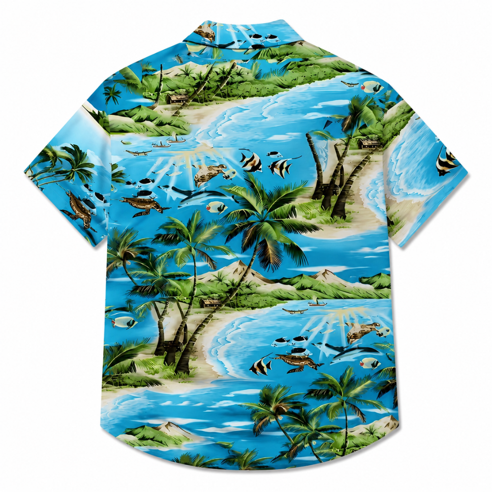 Fashion Print Casual Short Sleeve Button-Up Shirt