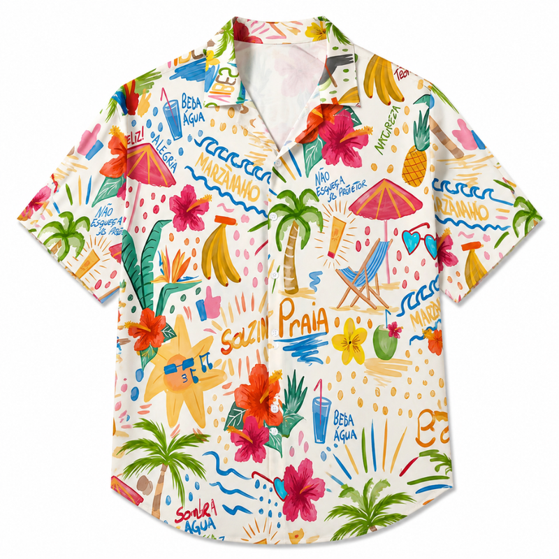 Vintage Tropical Hawaiian Button-Up Shirt