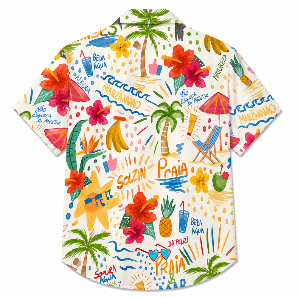 Vintage Tropical Hawaiian Button-Up Shirt