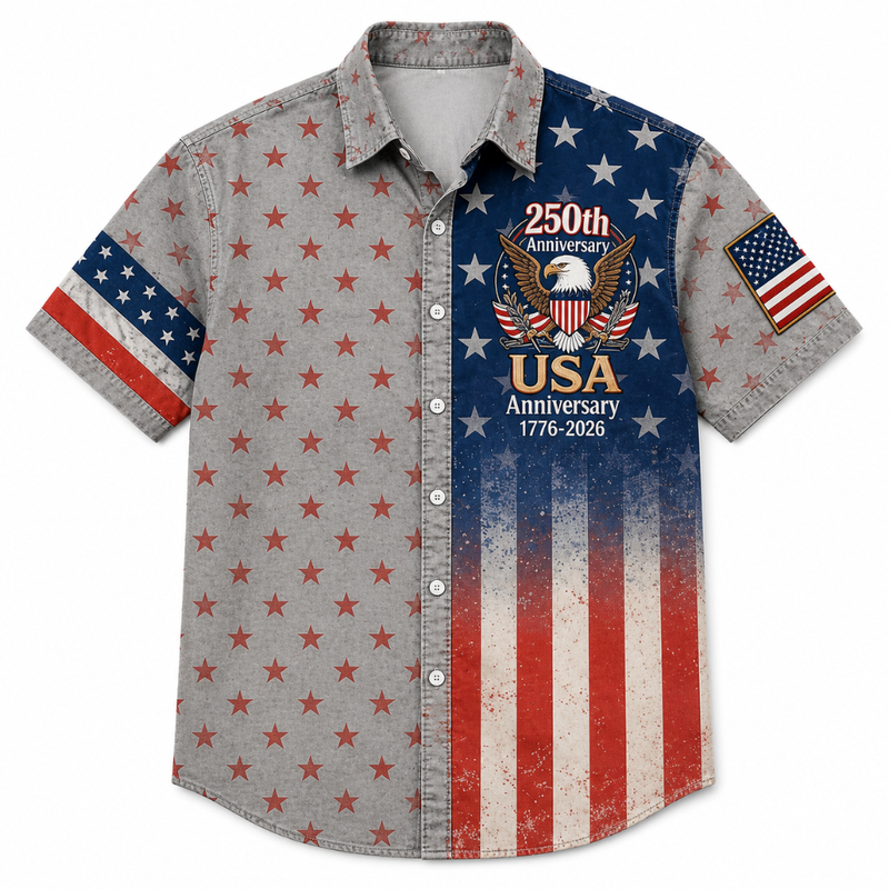 US 250Th Anniversary Eagle Pattern Shirt