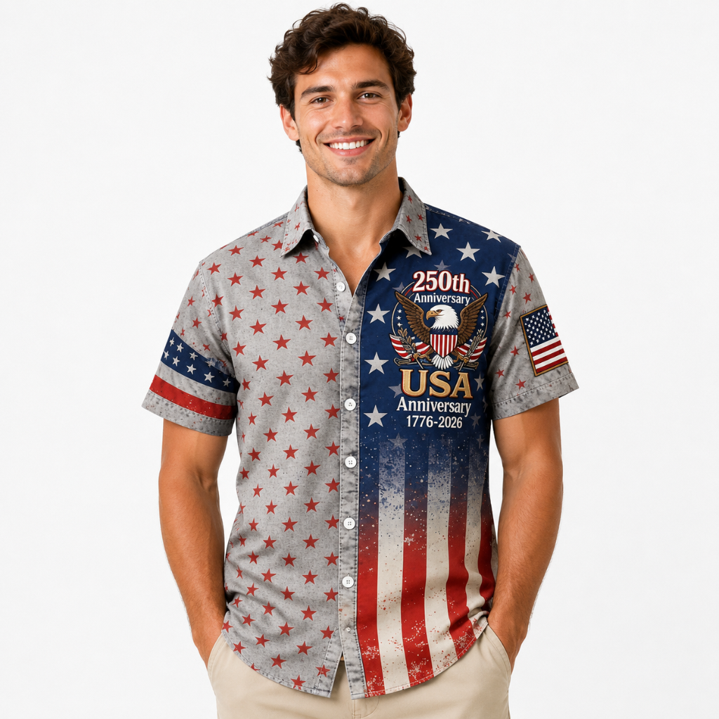 US 250Th Anniversary Eagle Pattern Shirt