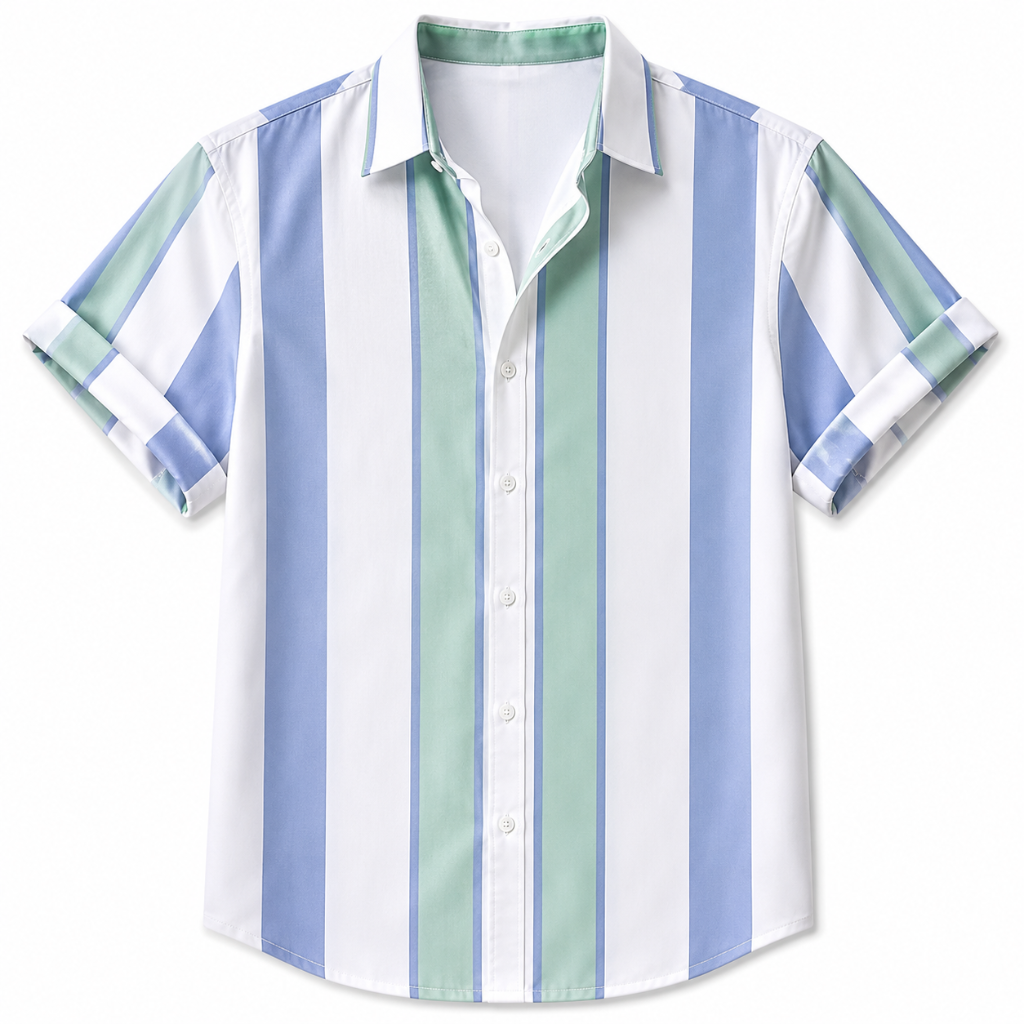 Men's Striped Resort Button-Up Shirt
