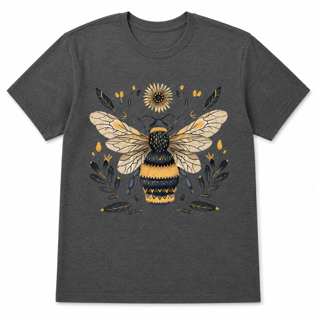 Vintage Bee Botanical Graphic Tee for Women