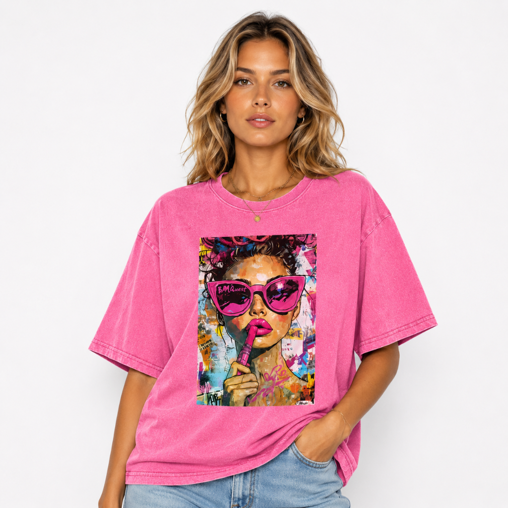 Women's Vintage Washed Art Print T-Shirt