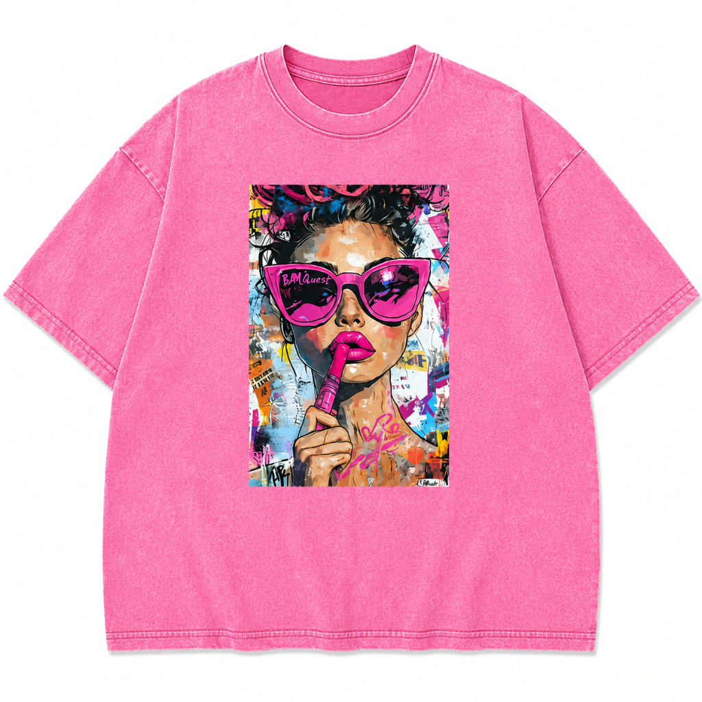 Women's Vintage Washed Art Print T-Shirt