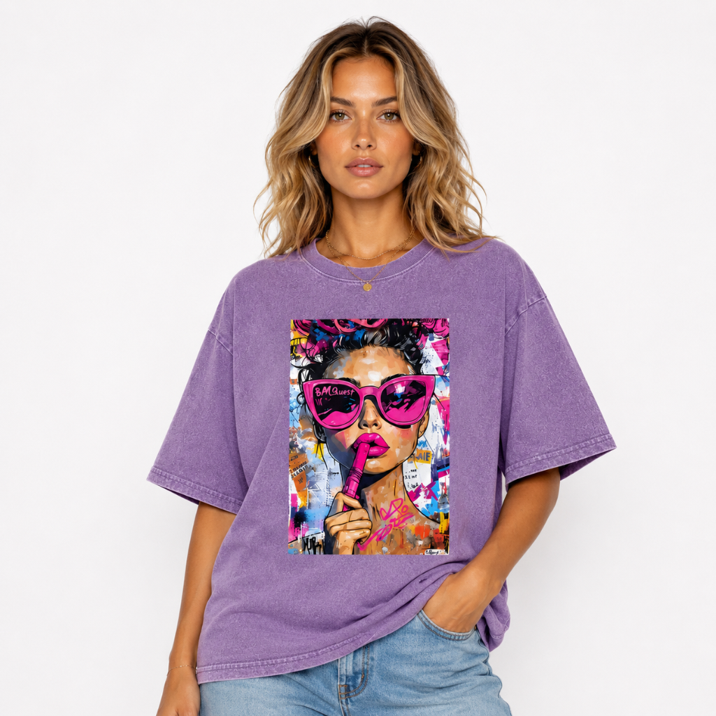 Women's Vintage Washed Art Print T-Shirt