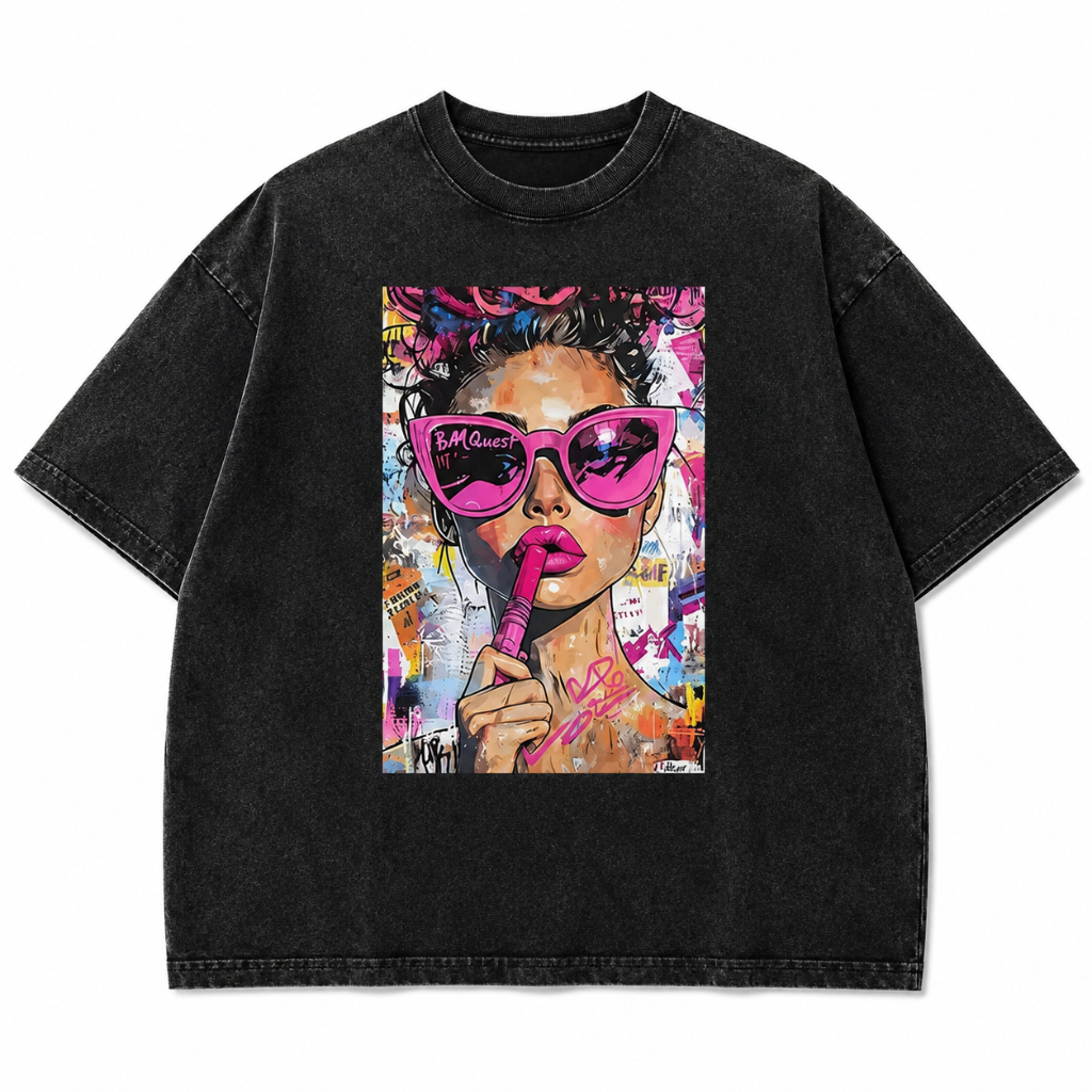 Women's Vintage Washed Art Print T-Shirt