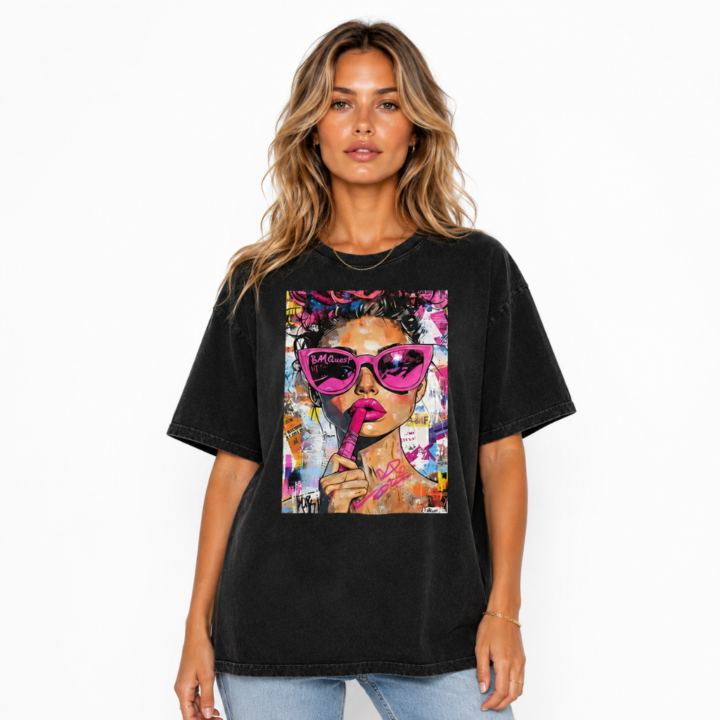 Women's Vintage Washed Art Print T-Shirt