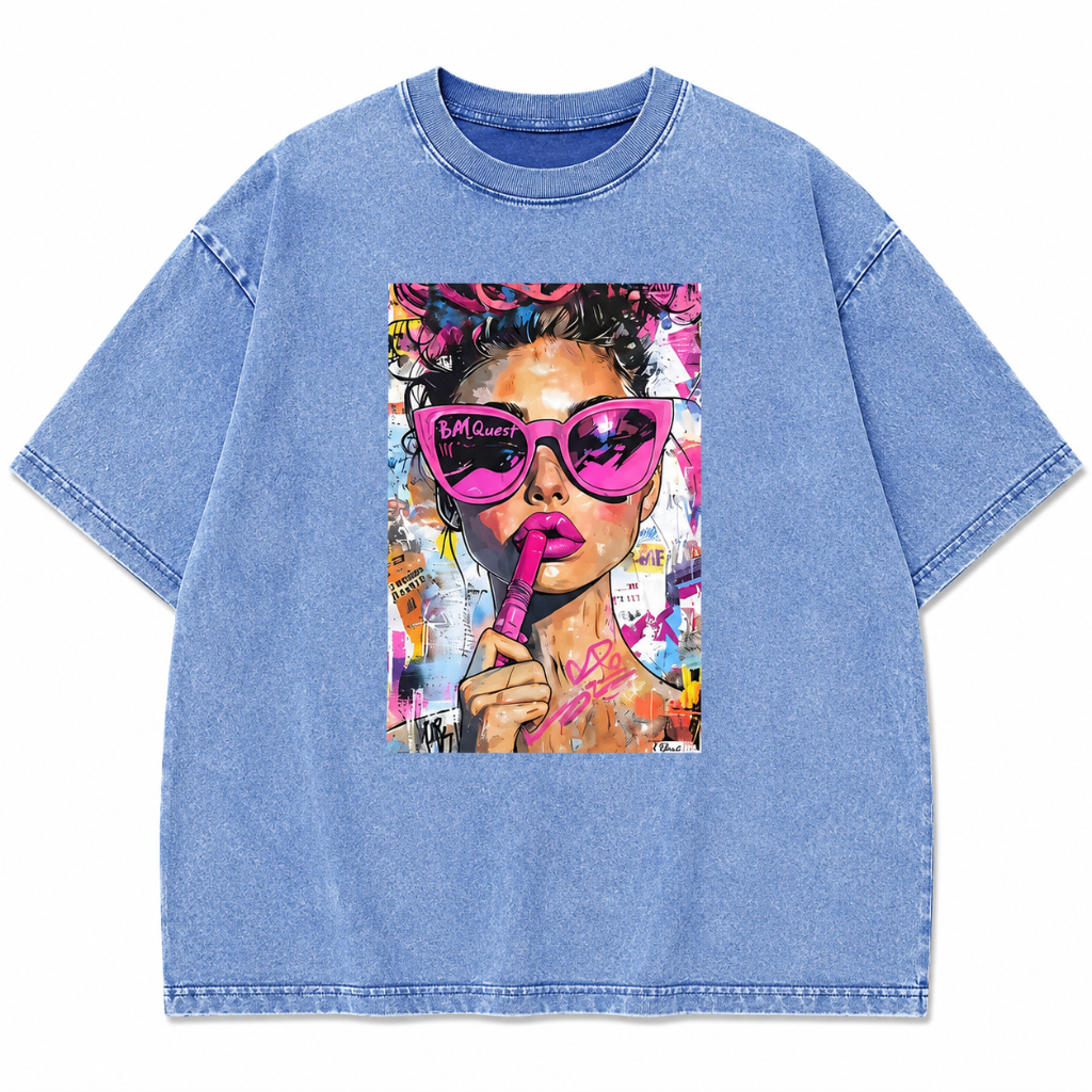 Women's Vintage Washed Art Print T-Shirt