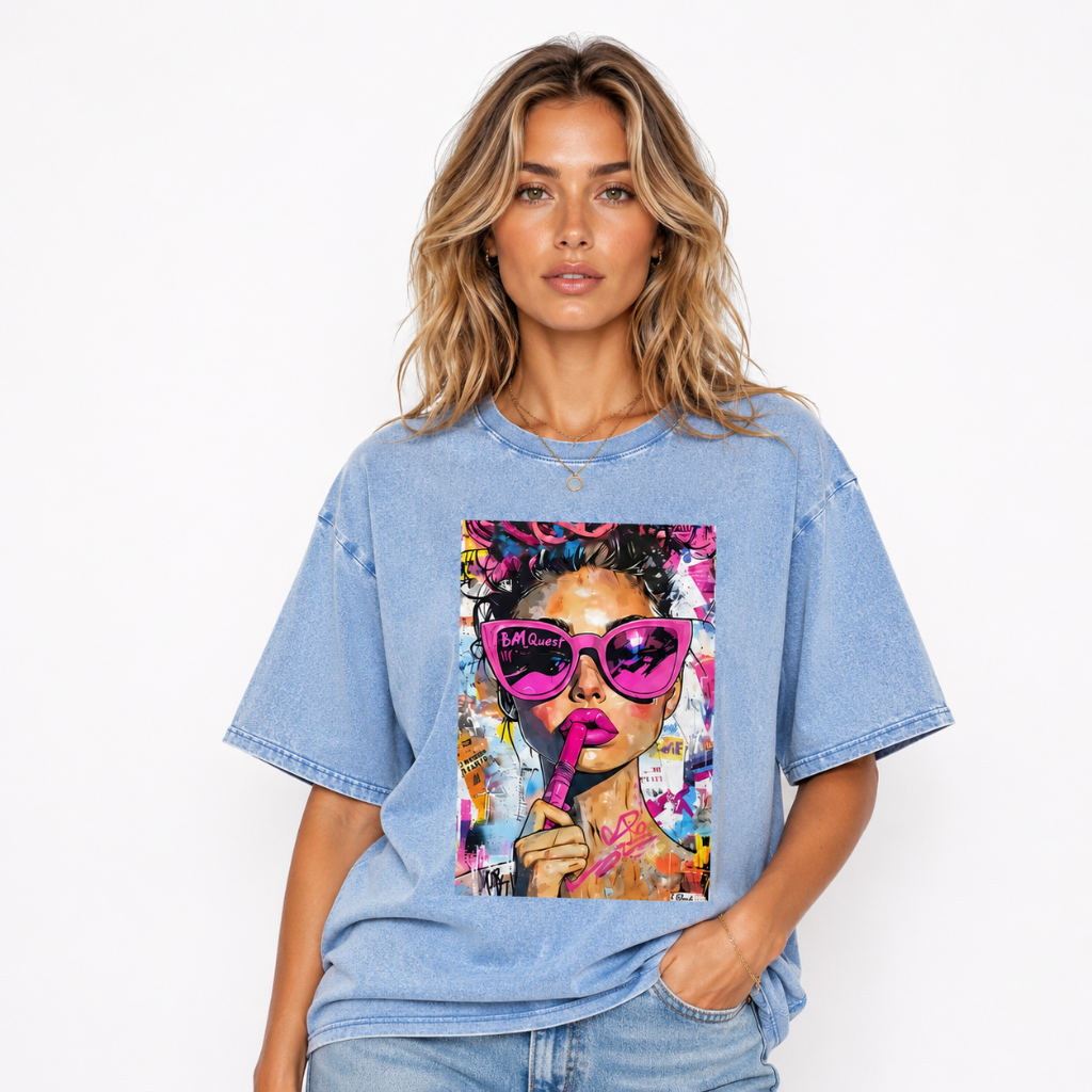 Women's Vintage Washed Art Print T-Shirt