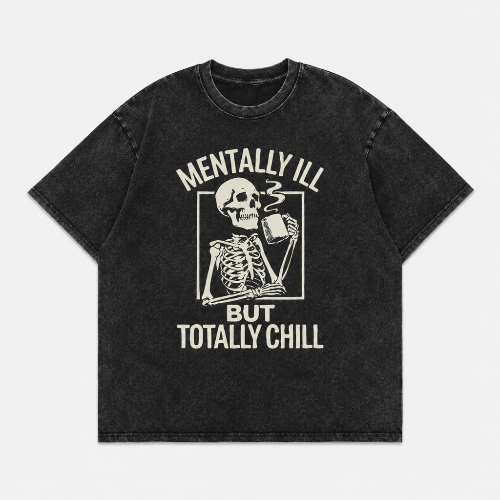 Women's Vintage Washed Skull Graphic T-Shirt