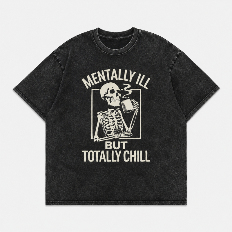 Women's Vintage Washed Skull Graphic T-Shirt