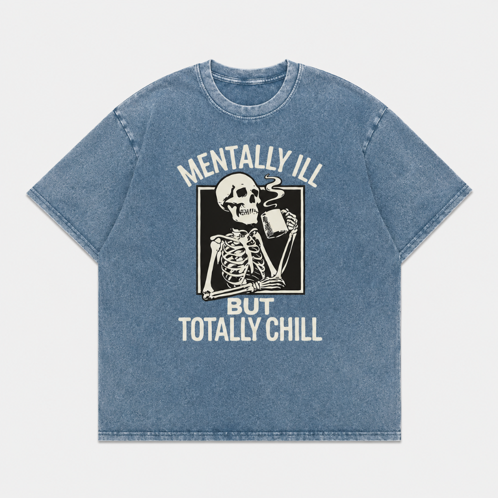 Women's Vintage Washed Skull Graphic T-Shirt