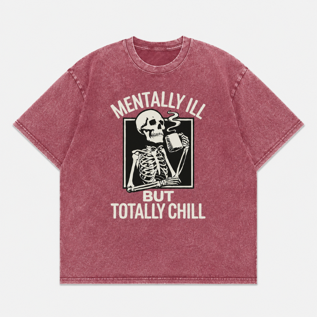 Women's Vintage Washed Skull Graphic T-Shirt