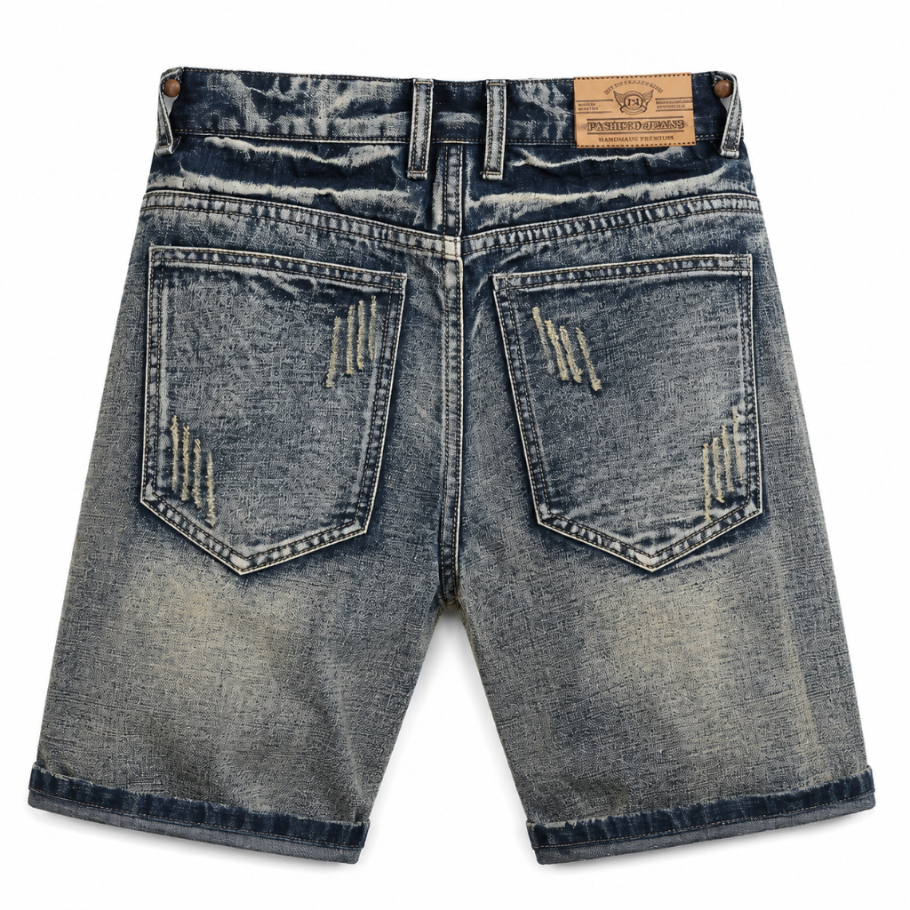 Men's Vintage Ripped Denim Shorts
