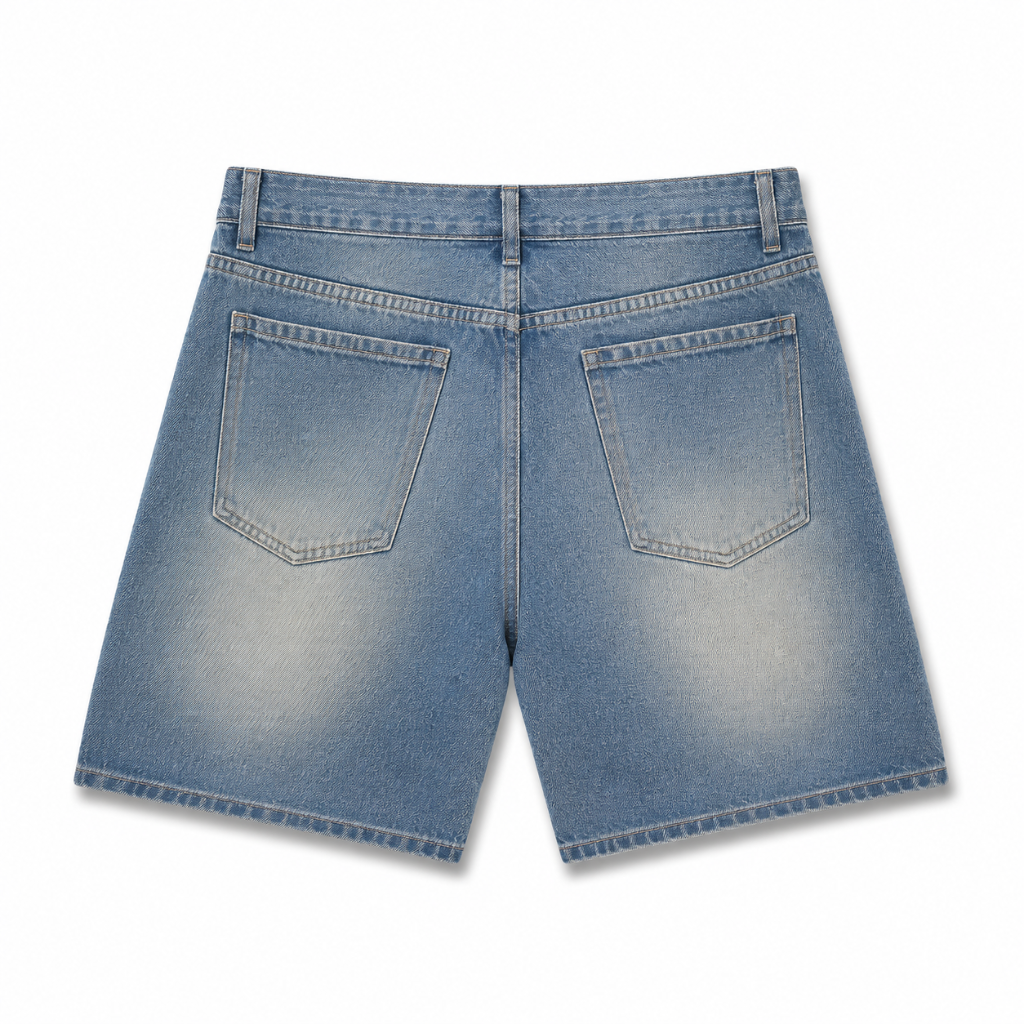 Men's Ripped Wide Leg Denim Shorts