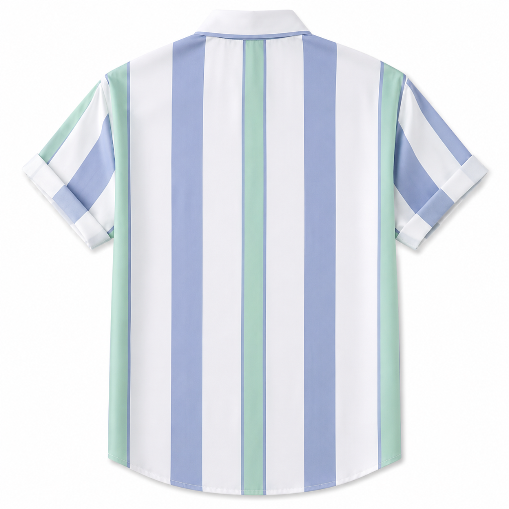 Men's Striped Resort Button-Up Shirt